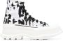 Alexander McQueen Graffiti Tread canvas boots White - Thumbnail 1