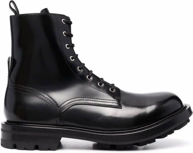 Alexander McQueen high-shine ankle boots Black