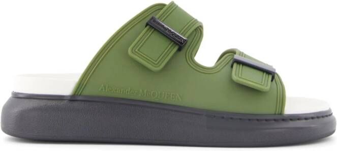 Alexander McQueen Hybrid double-buckle slides Green