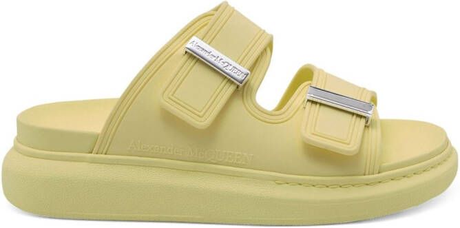 Alexander McQueen Hybrid double-strap slides Yellow