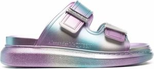 Alexander McQueen Hybrid holographic buckle sandals Grey