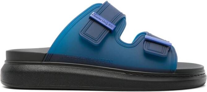 Alexander McQueen Hybrid logo-embossed slides Blue