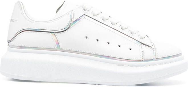 Alexander McQueen iridescent-trim leather sneakers White