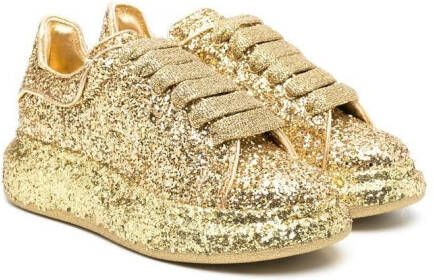 Alexander McQueen Kids glitter-detail low-top sneakers Gold