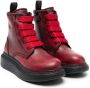 Alexander McQueen Kids lace-up tall boots Red - Thumbnail 1