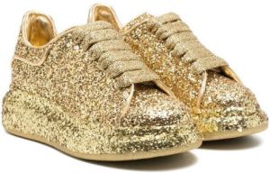 Alexander McQueen Kids Oversized glitter-detail sneakers Gold