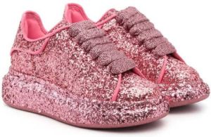 Alexander McQueen Kids Oversized glittery low-top sneakers Pink