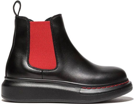Alexander McQueen Kids platform-sole slip-on ankle boots Black