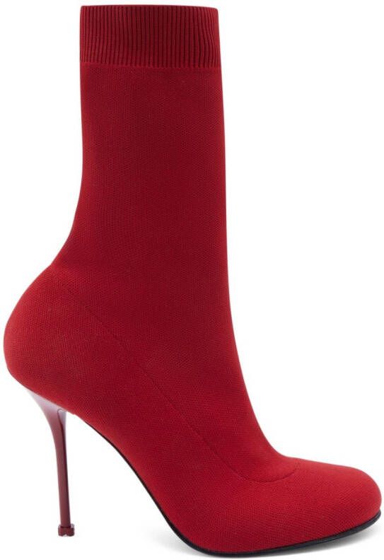 Alexander McQueen Knit 90mm boots Red