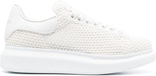Alexander McQueen knitted lace-up sneakers White