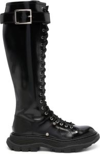 Alexander McQueen lace-up chunky-sole leather boots Black