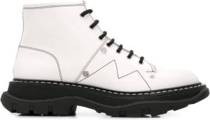Alexander McQueen lace-up combat boots White