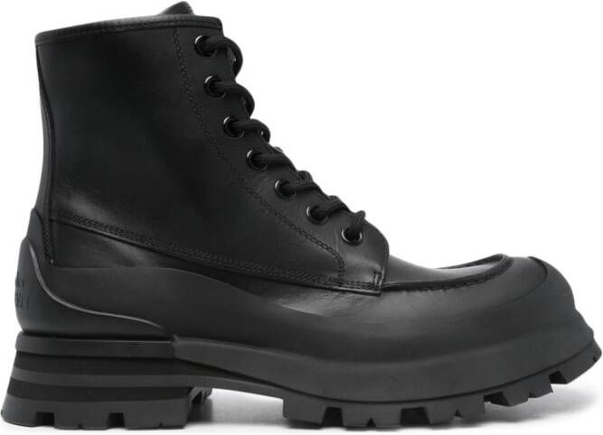 Alexander McQueen lace-up leather boots Black