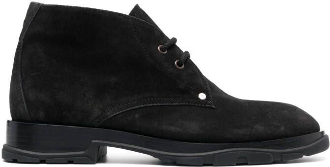 Alexander McQueen lace-up suede boots Black