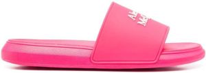 Alexander McQueen logo-appliqué slides Pink
