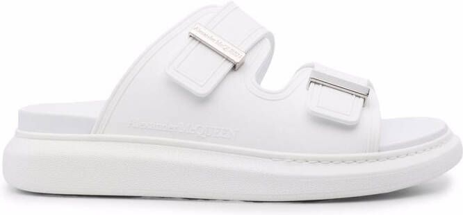 Alexander McQueen logo-buckle detail sandals White