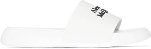 Alexander McQueen logo-embossed slides White