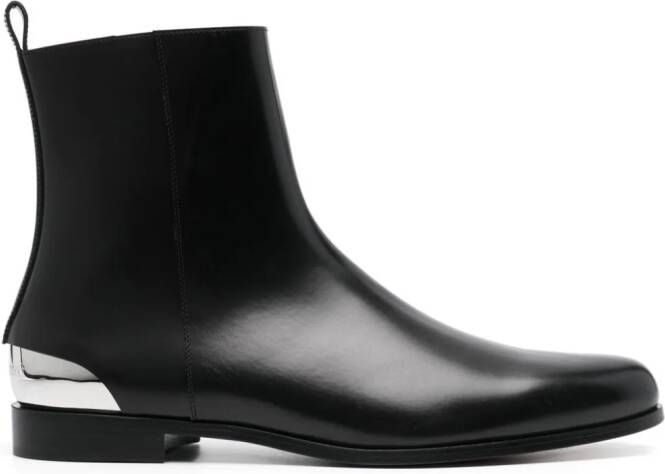 Alexander McQueen metal-heel leather boots Black