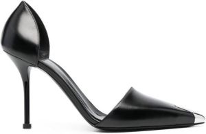 Alexander McQueen metal-toecap 100mm leather pumps Black