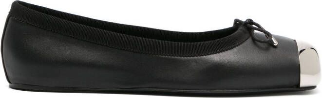 Alexander McQueen metal-toecap leather ballerina shoes Black
