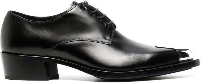 Alexander McQueen metallic toe-cap lace-up shoes Black