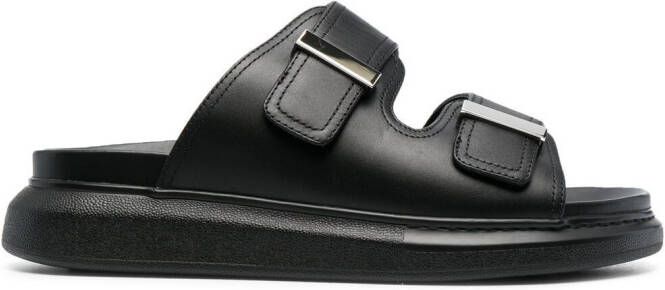 Alexander McQueen Oversize leather sandals Black