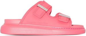 Alexander McQueen Oversized double-buckle sandals Pink