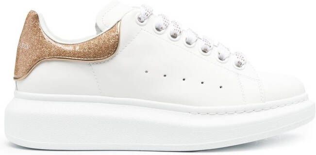 Alexander McQueen Oversized glitter low-top sneakers White