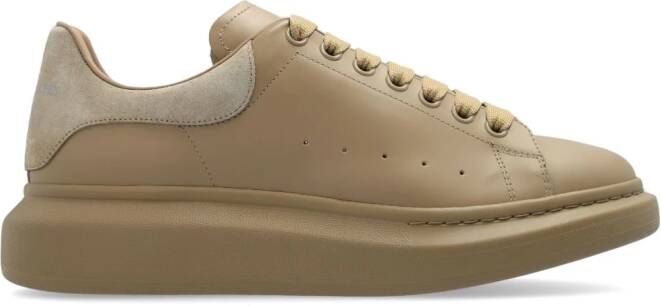 Alexander McQueen Oversized lace-up leather sneakers Neutrals