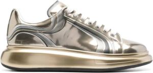 Alexander McQueen Oversized metallic leather sneakers Gold