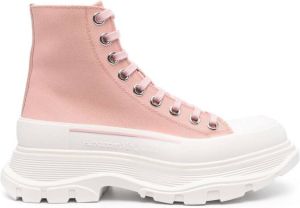 Alexander McQueen Oversized-sole ankle boots Pink