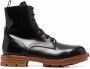 Alexander McQueen patent-leather lace-up boots Black - Thumbnail 1