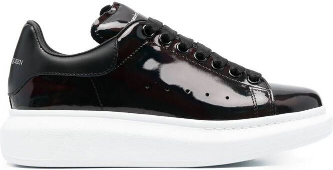 Alexander McQueen patent-leather low-top sneakers Black