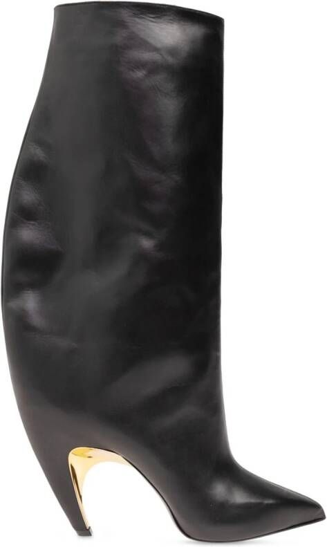 Alexander McQueen Pegasus 90mm leather boots 1088 BLACK
