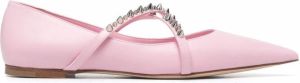 Alexander McQueen pointed leather ballerina shoes Pink
