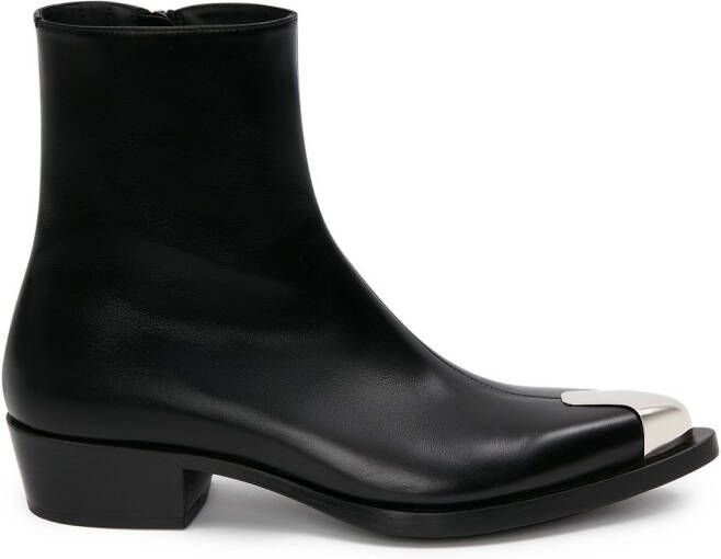 Alexander McQueen Punk leather boots Black