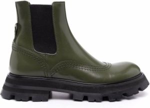 Alexander McQueen ridged-sole ankle boots Green