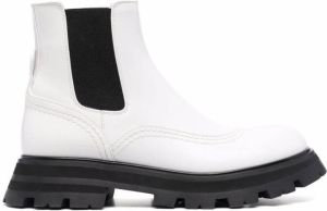 Alexander McQueen ridged-sole ankle boots White