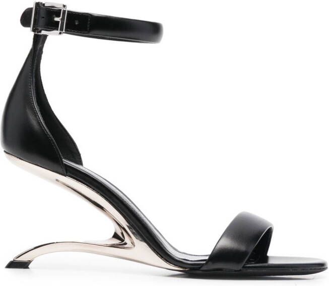 Alexander McQueen sculpted-heel leather sandals Black