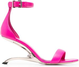 Alexander McQueen sculpted-heel leather sandals Pink