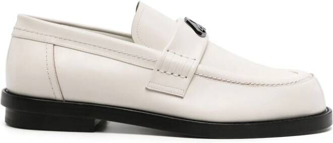 Alexander McQueen Seal-plaque leather loafers Neutrals