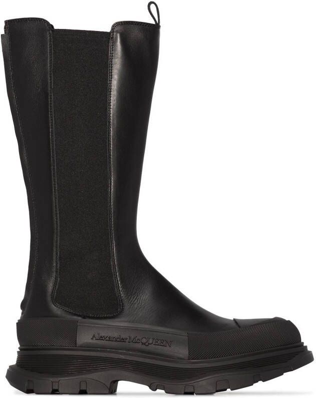 Alexander McQueen Sensory High chunky leather boots Black