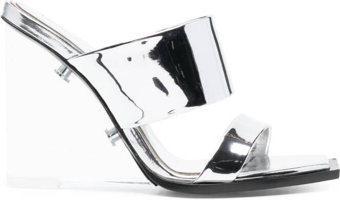 Alexander McQueen Shard 75mm wedge sandals Silver