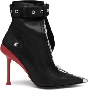 Alexander McQueen Slash leather biker boots Black