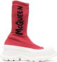 Alexander McQueen sock-style logo-print boots Red - Thumbnail 1