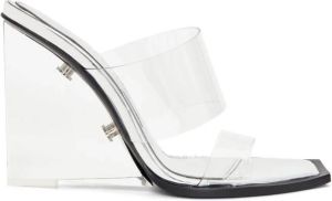 Alexander McQueen square-toe wedge-platform sandals Silver