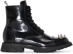 Alexander McQueen studded combat boots Black
