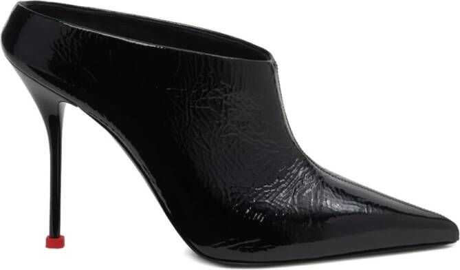 Alexander McQueen Thorn 90mm patent-leather point-toe mules Black