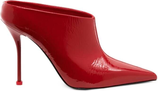 Alexander McQueen Thorn patent leather mules Red