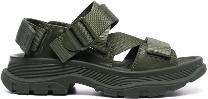 Alexander McQueen Tread flat sandals Green